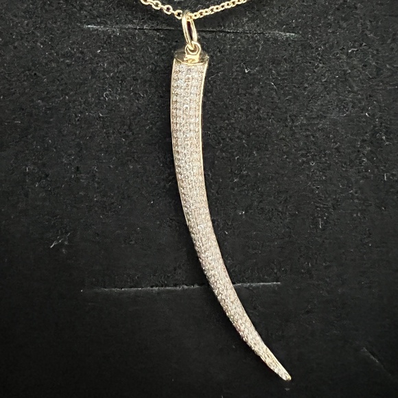 14K Yellow Gold with Diamonds Claw 18in Necklace